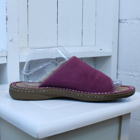 UGG Sandals Women's 9 Purple Plum Brown Lil Spinner Warm Fur Lined Cushion - Picture 2 of 8